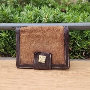 Loewe Anagram Brown Suede Wallet